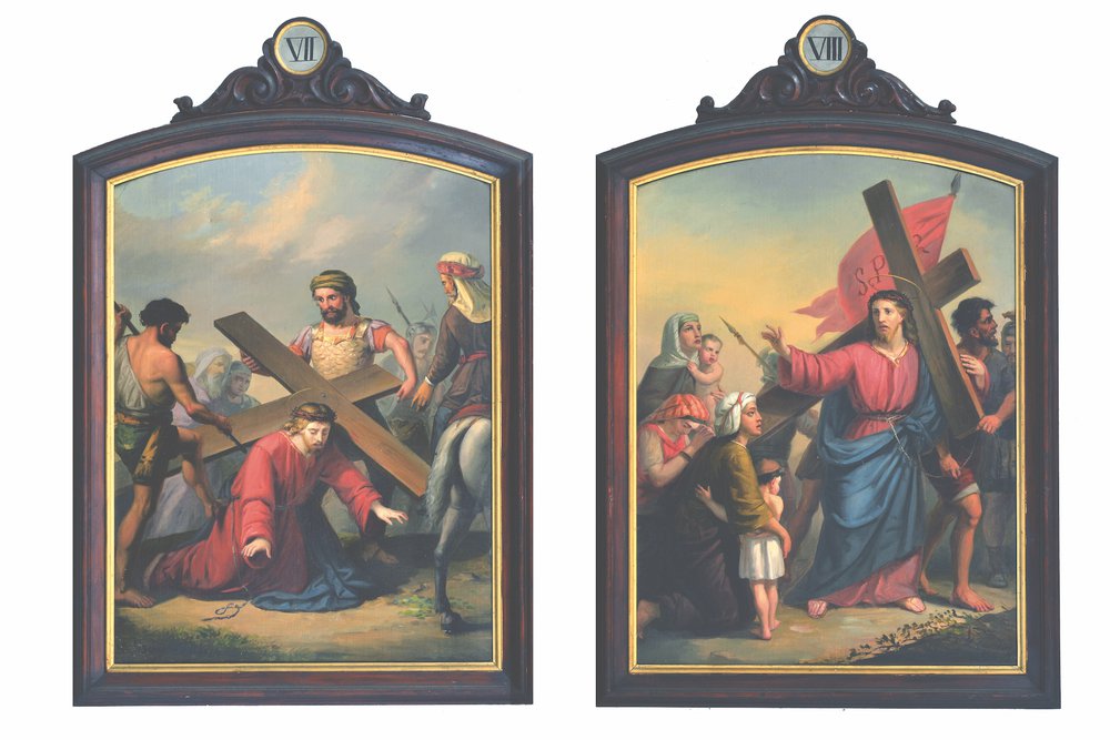 L. Bianchini, Due stazioni della Via Crucis, 1875, olio su tela.