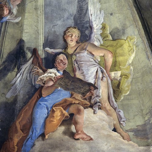 Giambattista Tiepolo, Angeli cantori, volta della cappella del SS. Sacramento, 1726