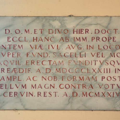 Iscrizione del 1924, chiesa di San Girolamo, Cervignano