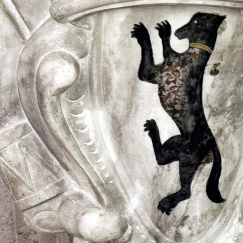 Stemma dei nobili di Valvasone, nella cimasa dell'altare di Santa Caterina, XVII secolo