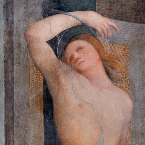 San Sebastiano, Giobbe e San Rocco, particolare, Chiesa di Sant'Antonio Abate, San Daniele del Friuli