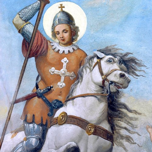 Chiesa parrocchiale di San Giorgio, volta del presbiterio, San Giorgio - particolare, Francesco Barazzutti, 1898, San Giorgio della Richinvelda