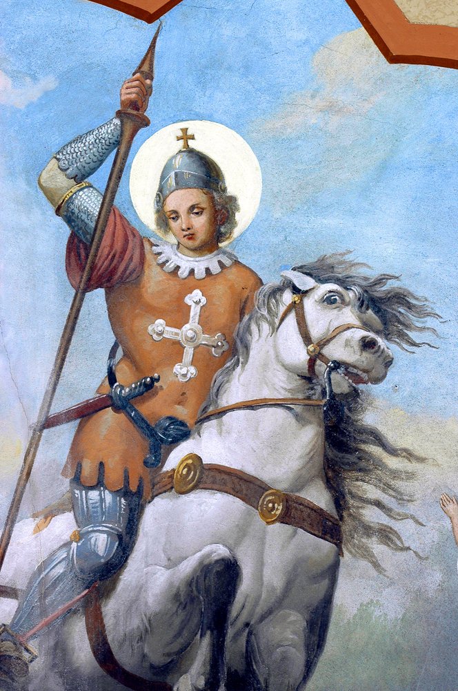 Chiesa parrocchiale di San Giorgio, volta del presbiterio, San Giorgio - particolare, Francesco Barazzutti, 1898, San Giorgio della Richinvelda