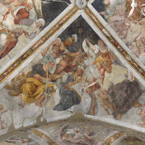 Chiesa di Santa Maria Maggiore, affreschi della volta, San Marco, san Matteo, profeti e dottori della Chiesa, Pomponio Amalteo, 1533-1546, Lestans