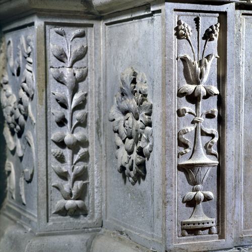 Chiesa di San Lorenzo martire di Talmassons, Bernardino da Bissone, altare di San Luigi Gonzaga, inizi XVI sec, particolare