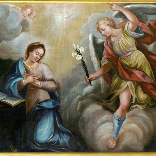 Pieve di Sant'Andrea, presbiterio, Annunciazione, sec. XVIII, Pozzuolo