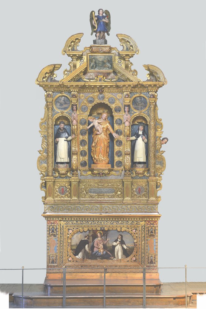 G. Saidero, Altare della Madonna del Rosario, 1641, legno dorato e dipinto.