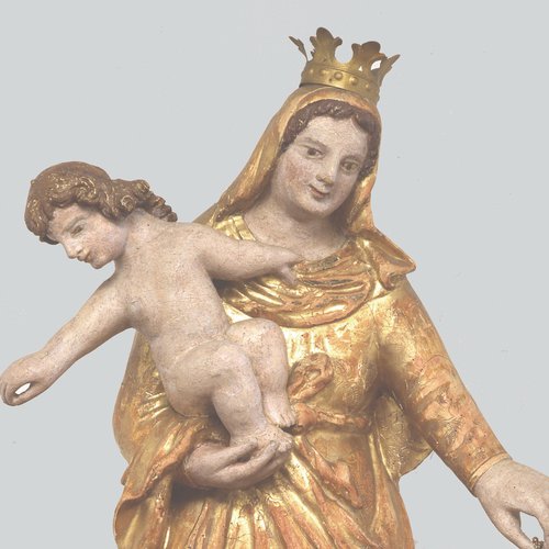 G. Saidero, Altare della Madonna del Rosario, 1641, statua della Madonna del Rosario.