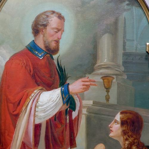 Chiesa di San Lorenzo martire di Talmassons, Rocco Pittaco, pala per l'altare laterale di San Valentino, 1850