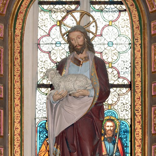 Altare maggiore, statua del Buon Pastore