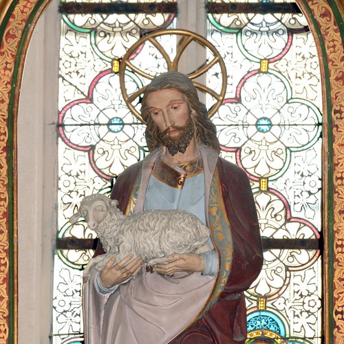 Altare maggiore, statua del Buon Pastore