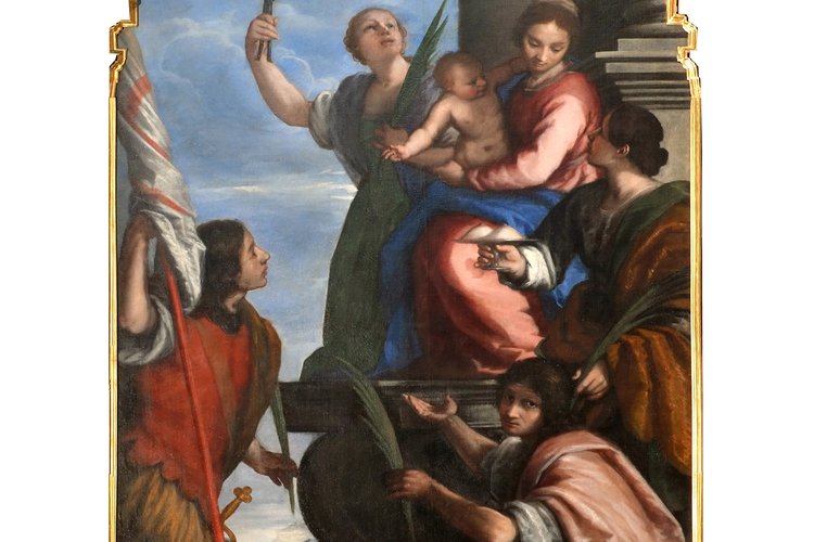 F. Griffoni, La Vergine col Bambino e santi, 1650, pala dell'altare di Santa Apollonia