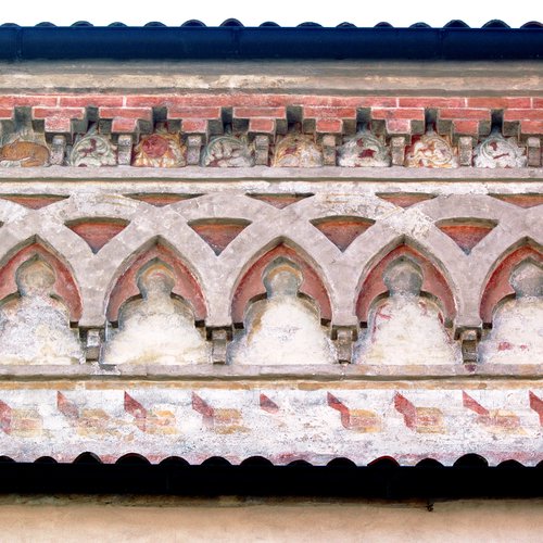 Decorazione parietale, sul prospetto settentrionale, XV secolo