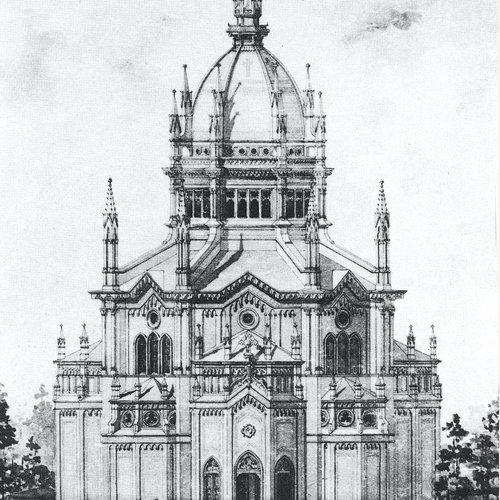 Carlo Angelo Ceresa, Progetto di completamento del duomo di Mortegliano, archivio della Pieve arcipretale, 1899