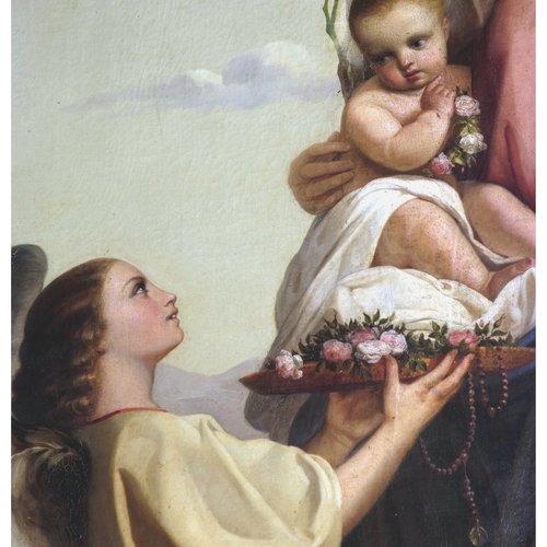 Altare della Madonna delle rose, sec. XVIII, particolare del dipinto