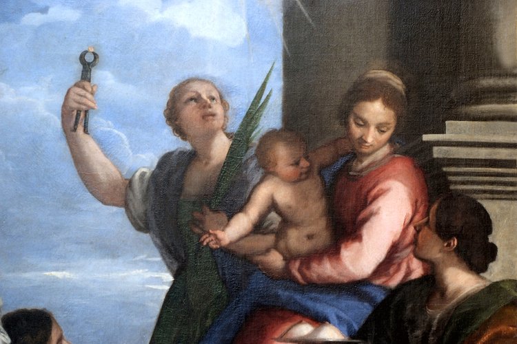 F. Griffoni, La Vergine col Bambino e i Santi, 1650 (particolare)