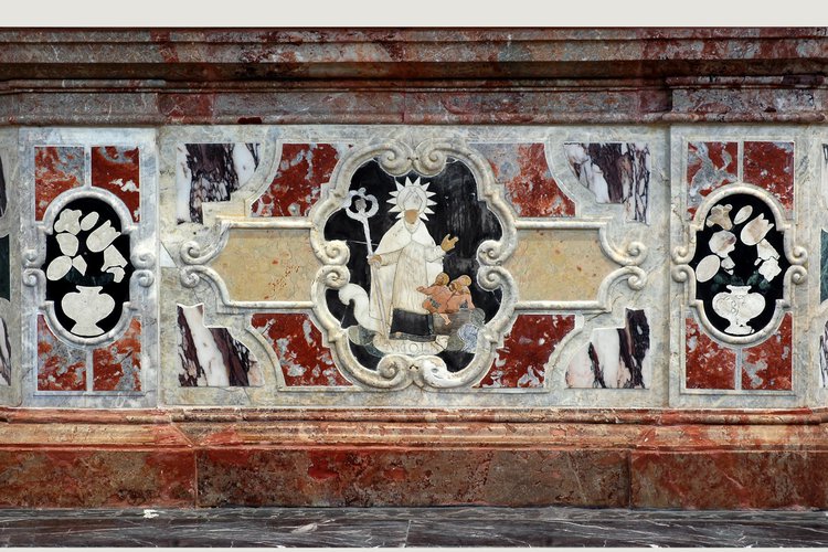 Altare di san Nicolò di Bari, paliotto, pieve di San Lorenzo in Monte di Buja