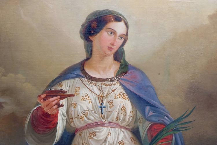 Chiesa di San Lorenzo martire di Talmassons, Rocco Pittaco, pala per l'altare laterale di Santa Lucia, 1850