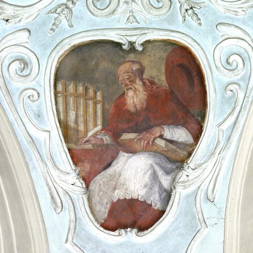 Pieve di Sant'Andrea, atrio, Martin Fischer, Sant'Ambrogio, 1710, Pozzuolo