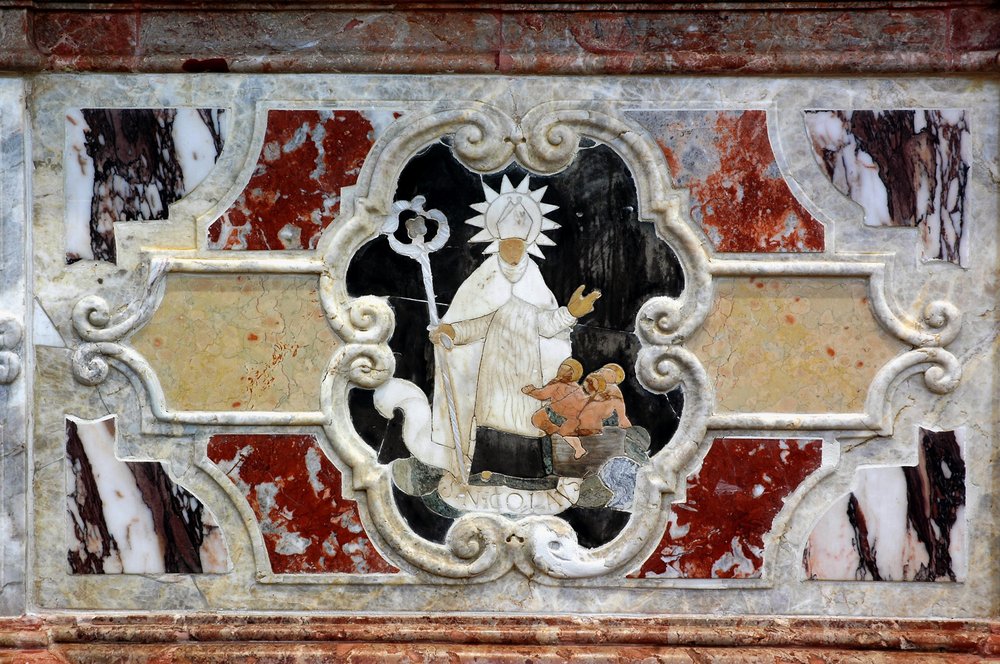 Altare di san Nicolò di Bari, paliotto, San Nicolò che resuscita dei bambini, pieve di San Lorenzo in Monte di Buja