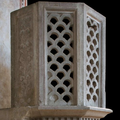 Duomo di Spilimbergo, ambone con angelo reggimensola, particolare, Giovanni Antonio Pilacorte, 1487