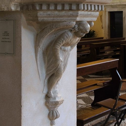 Duomo di Spilimbergo, ambone con angelo reggimensola, Giovanni Antonio Pilacorte, 1487