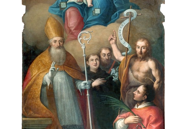 P. Venier, La Vergine de Carmine e Santi, 1725, pala dell'altare di Sant' Antonio abate