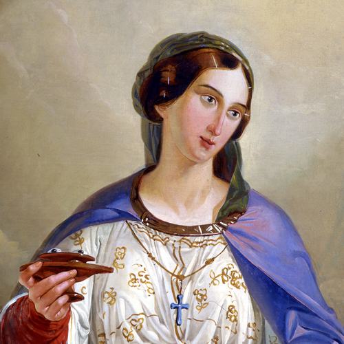 Chiesa di San Lorenzo martire di Talmassons, Rocco Pittaco, pala per l'altare laterale di Santa Lucia, particolare, 1850