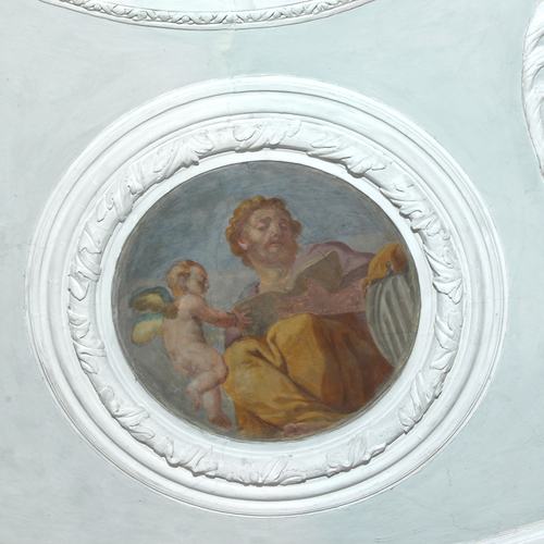 Pieve di Sant'Andrea, atrio, Martin Fischer, San Matteo Evangelista, 1710, Pozzuolo