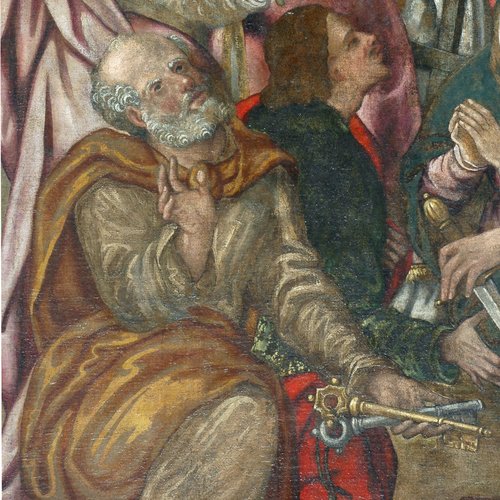 Chiesa di San Giacomo, Il Cristo in gloria, la Madonna e santi, 1586 ca, particolare, Polcenigo