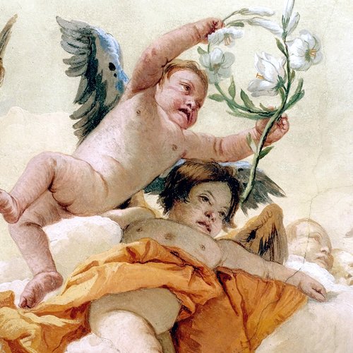 Giambattista Tiepolo, Gloria di angeli, 1759, particolare
