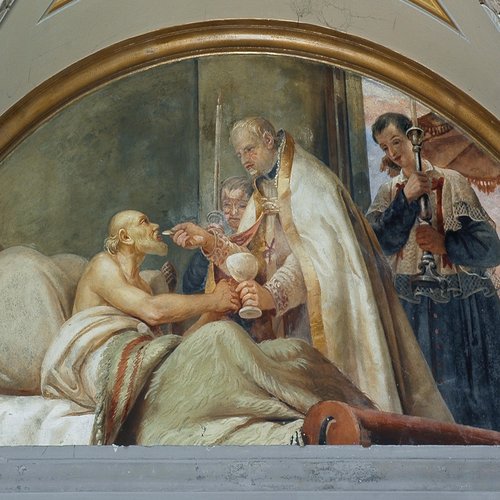 Domenico Fabris: Il viatico di S. Girolamo, affresco, 1861, cappella del S. Rosario