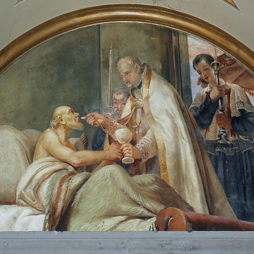 Domenico Fabris: Il viatico di S. Girolamo, affresco, 1861, cappella del S. Rosario