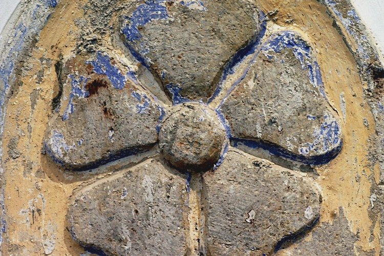 Stemma riverso dei conti Rizzardi di Codesto, pieve di San Lorenzo in Monte di Buja