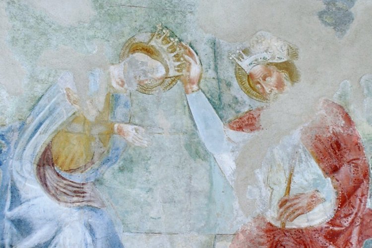 Cappella della Vergine, affreschi, incoronazione della Vergine, pieve di San Lorenzo in Monte di Buja