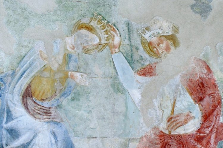 Cappella della Vergine, affreschi, incoronazione della Vergine, pieve di San Lorenzo in Monte di Buja