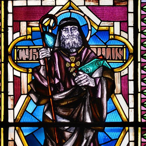 Vetrata della navata con i santi Fortunato ed Ermacora, 1992-1993