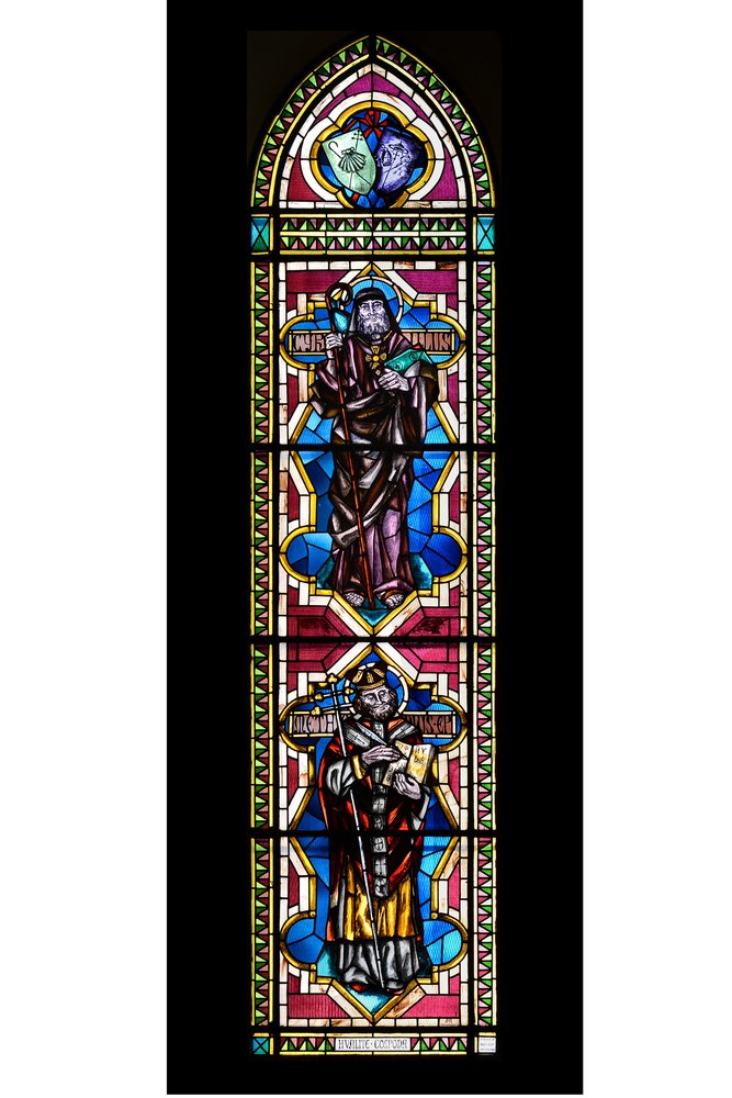 Vetrata della navata con i santi Fortunato ed Ermacora, 1992-1993