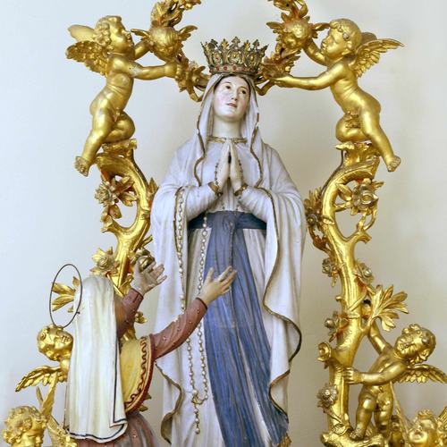 Chiesa di Santa Maria Maggiore, baldacchino processionale della Madonna di Lourdes, Luigi Bertoli, Lestans