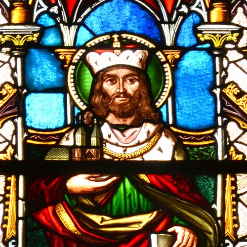 Vetrata del presbiterio con San Leopoldo III di Babenberg, 1887