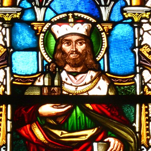 Vetrata del presbiterio con San Leopoldo III di Babenberg, 1887