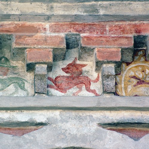 Decorazione parietale, sul prospetto settentrionale, XV secolo