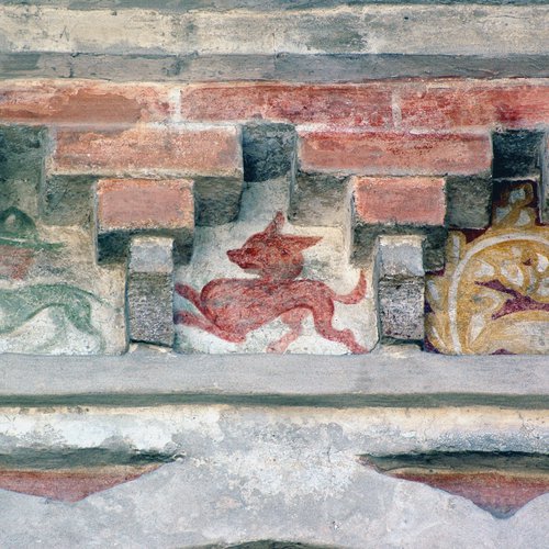 Decorazione parietale, sul prospetto settentrionale, XV secolo