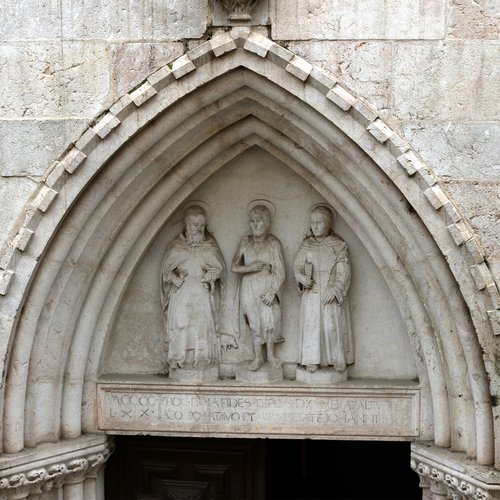 Portale con Eterno Padre, Giovanni Battista, Antonio da Padova e Antonio Abate, Chiesa di Sant'Antonio Abate, San Daniele del Friuli