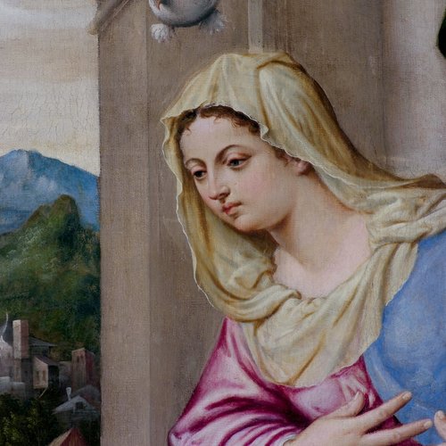 Pomponio Amalteo, Annunciazione, 1546, particolare