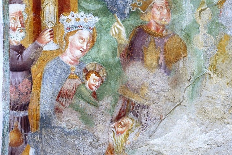 Cappella della Vergine, affreschi, Adorazione dei Magi, pieve di San Lorenzo in Monte di Buja