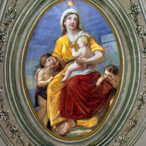 L. Bianchini, La Carità, sec. XIX, affreschi catino absidale (part.)