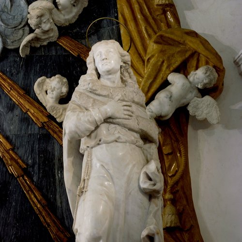Statua di S.Luigi-Lodovico, marmo, fine sec. XVII o inizi XVIII