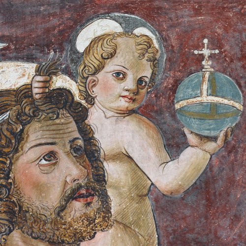 Pietro da Vincenza, San Cristoforo, particolare, fine XV secolo