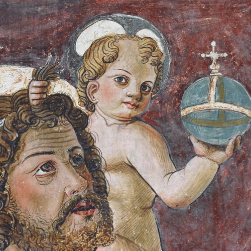 Pietro da Vincenza, San Cristoforo, particolare, fine XV secolo